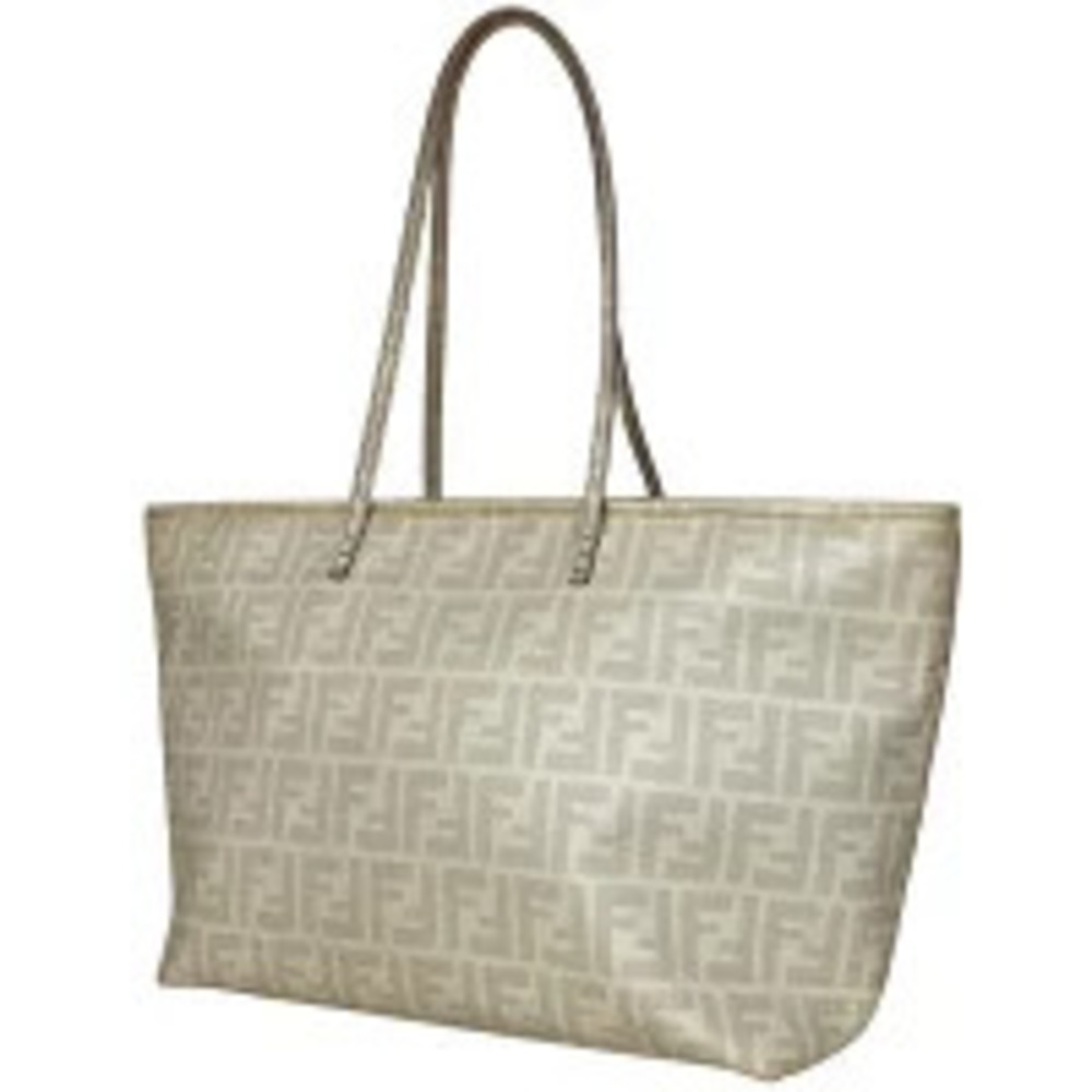 Fendi Zucca Tote Bag Shoulder Canvas White